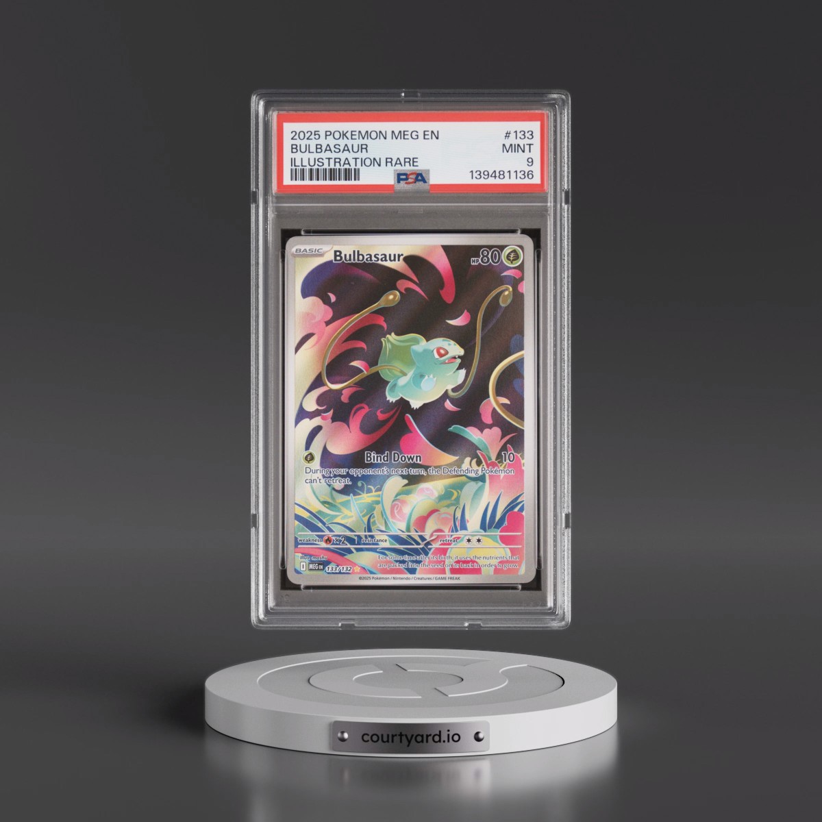 2025 Pokémon Meg EN-Mega Evolution #133 Bulbasaur - Illustration Rare (PSA 9 MINT)