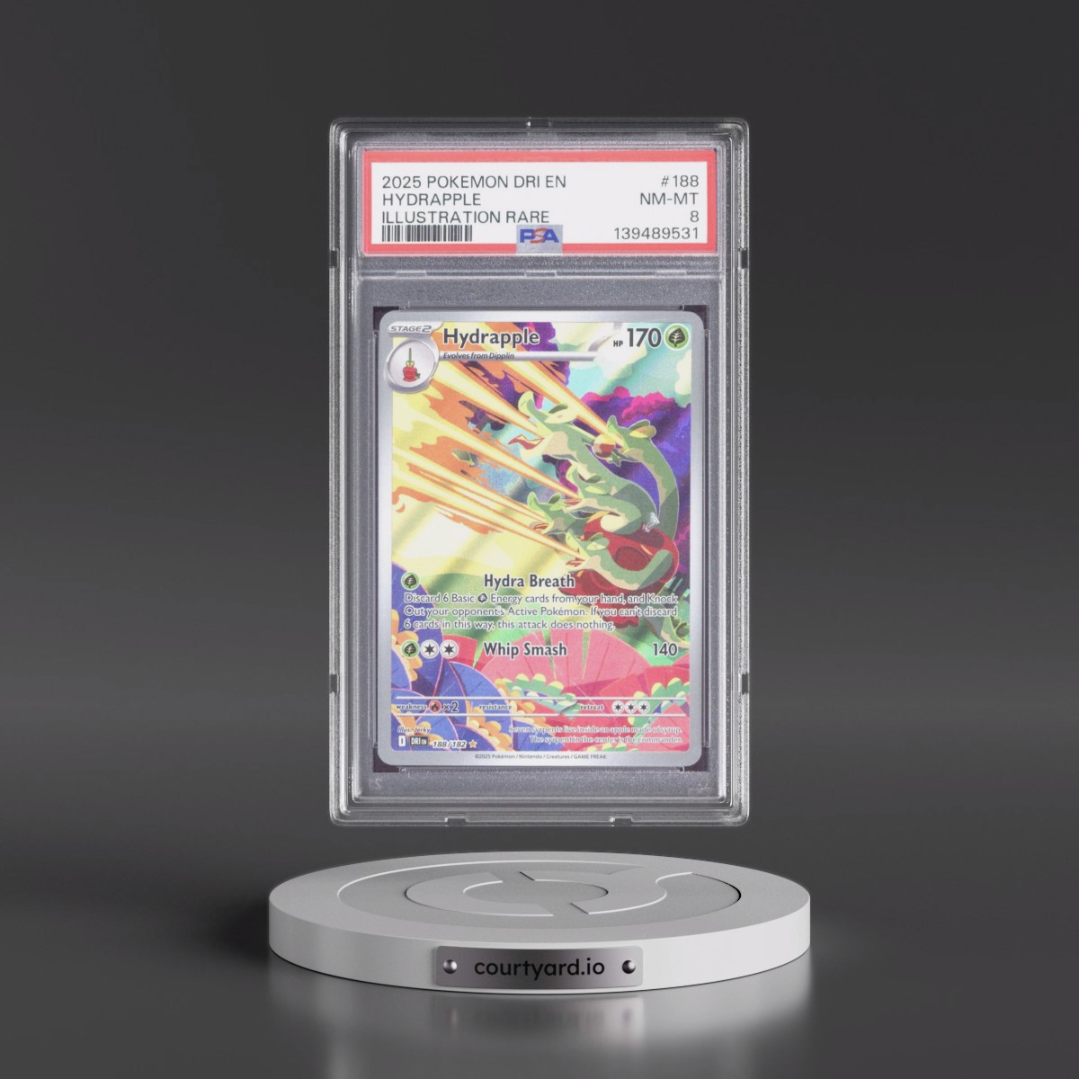 2025 Pokémon Dri EN-Destined Rivals #188 Hydrapple - Illustration Rare (PSA 8 NM-MT)
