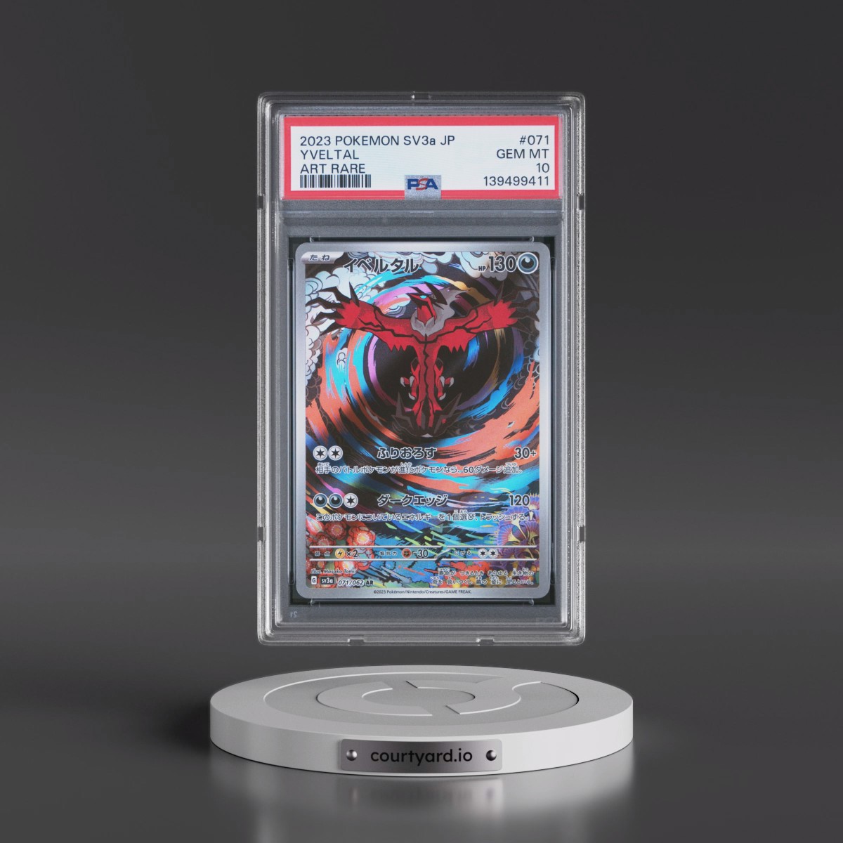 2023 Pokémon Sv3a-Raging Surf #071 Yveltal - Art Rare (PSA 10 GEM MINT)