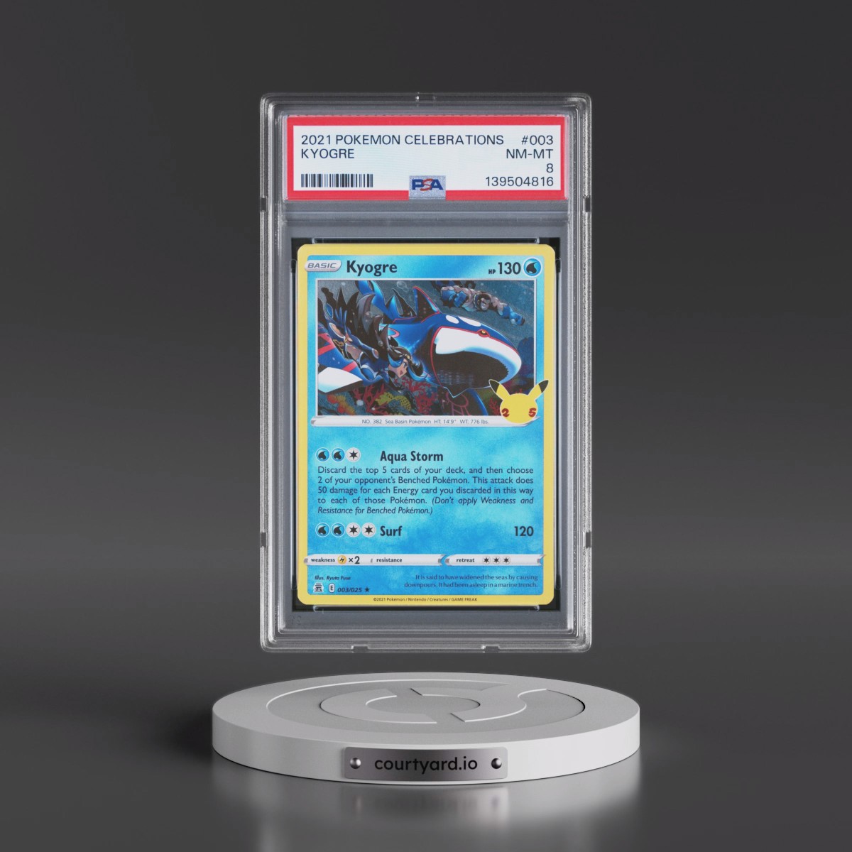 2021 Pokémon Celebrations #003 Kyogre (PSA 8 NM-MT)