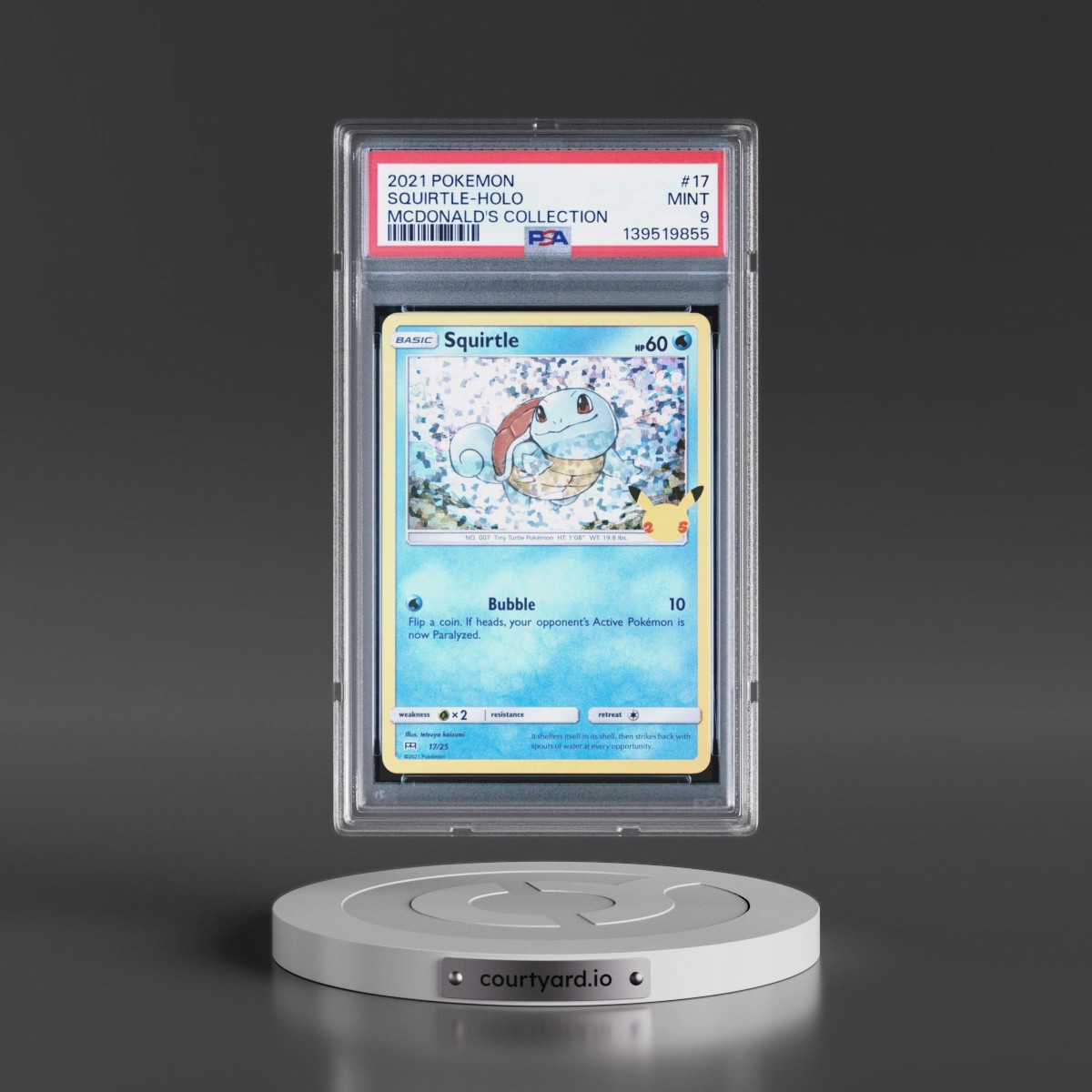 2021 Pokémon Mcdonald's Collection #17 Squirtle - Holo (PSA 9 MINT)