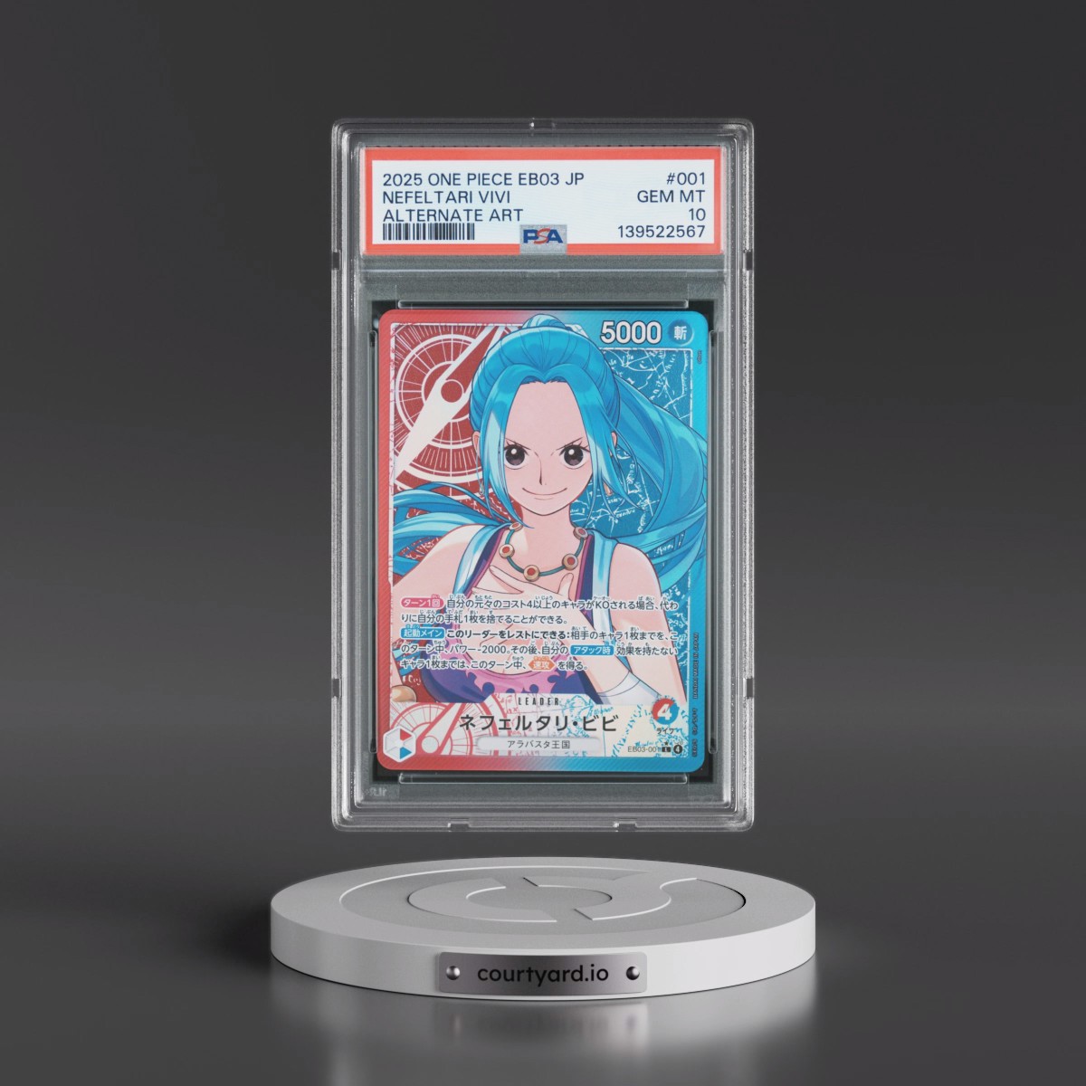 2025 One Piece Japanese EB03-Extra Booster -One Piece Heroines Edition #001 Nefeltari Vivi - Alternate Art (PSA 10 GEM MINT)