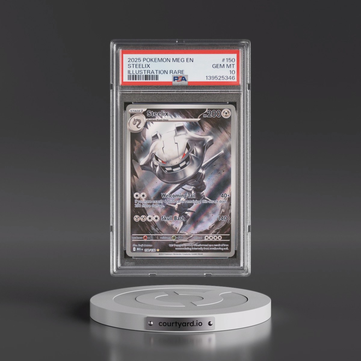 2025 Pokémon Meg EN-Mega Evolution #150 Steelix - Illustration Rare (PSA 10 GEM MINT)