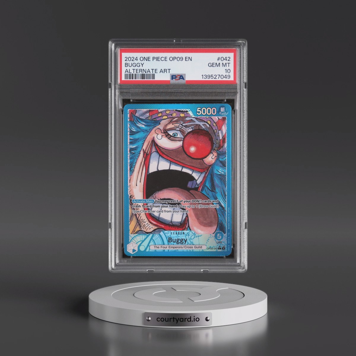 2024 One Piece OP09-Emperors in the New World #042 Buggy - Alternate Art (PSA 10 GEM MINT)