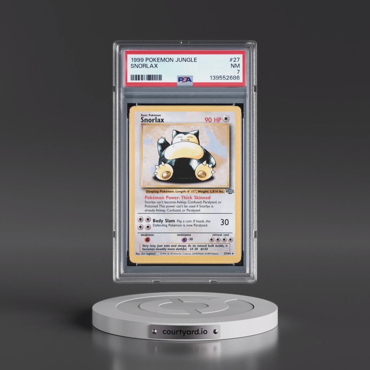 1999 Pokémon Jungle #27 Snorlax (PSA 7 NM)
