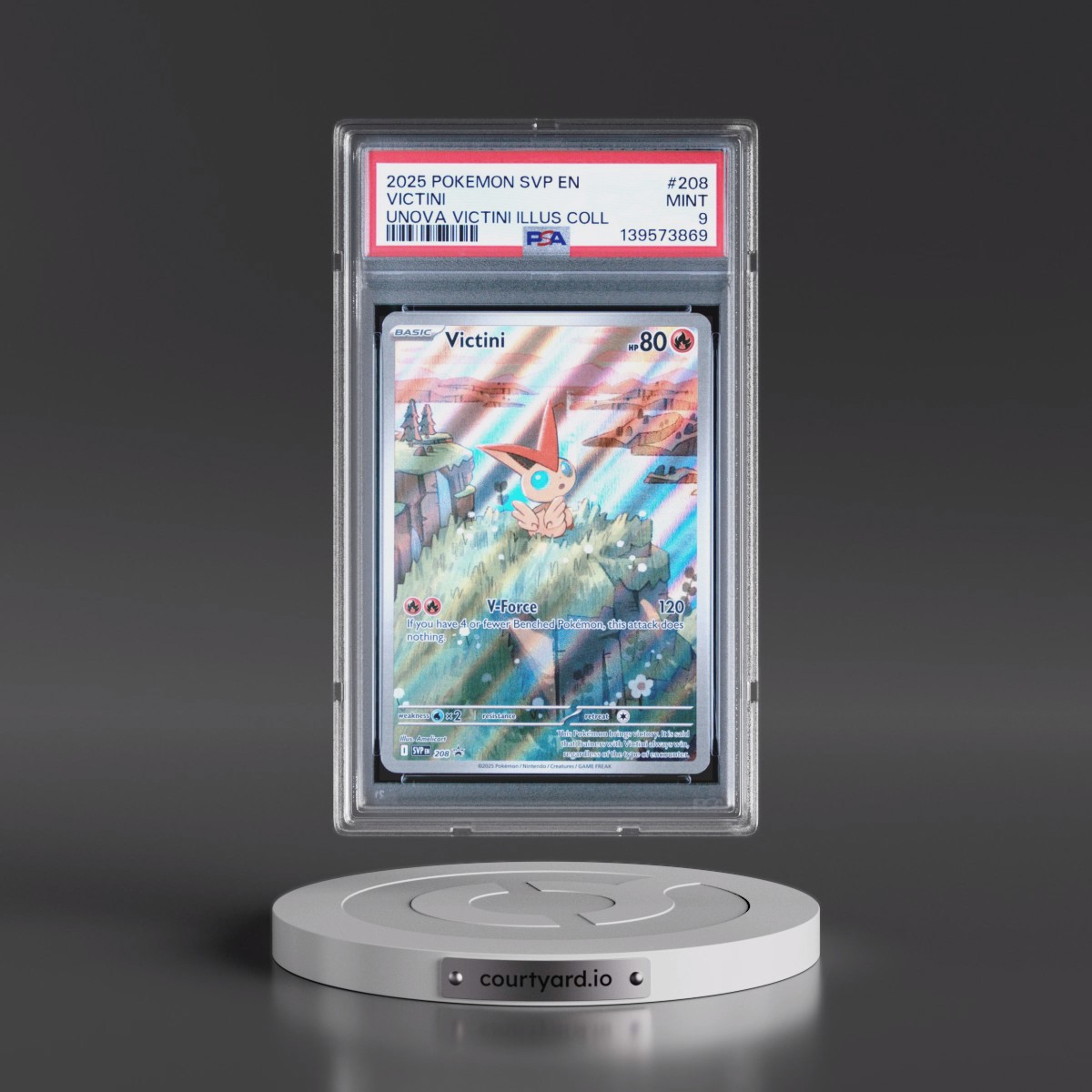 2025 Pokémon Svp EN-SV Black Star Promo #208 Victini - Unova Victini Illustration Collection (PSA 9 MINT)