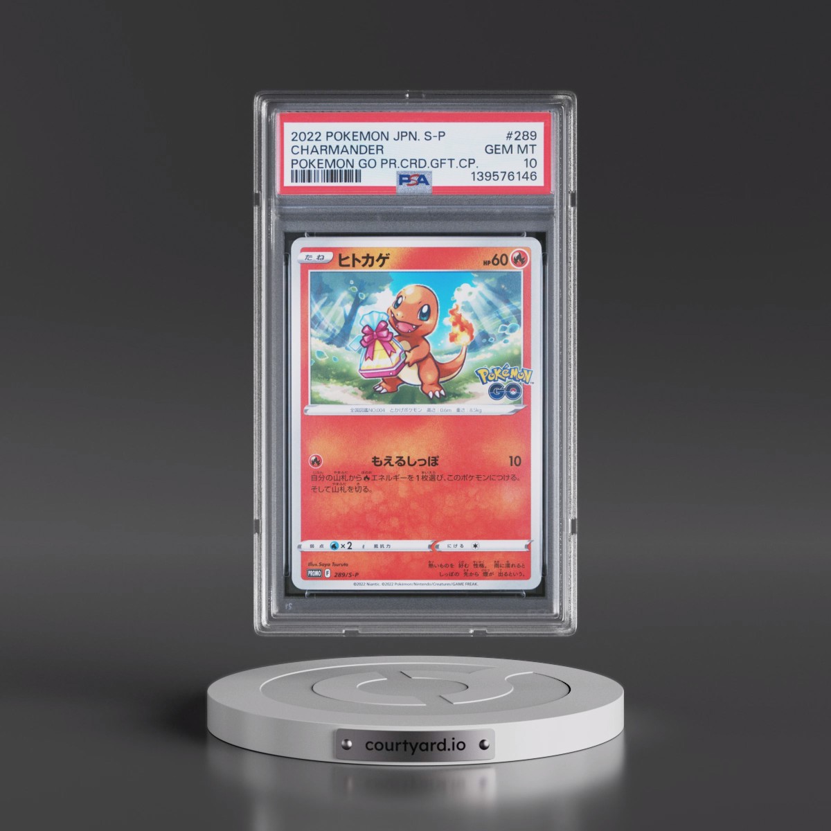 2022 Pokémon S Promo #289 Charmander - Pokemon Go Promo Card Gift Campaign (PSA 10 GEM MINT)