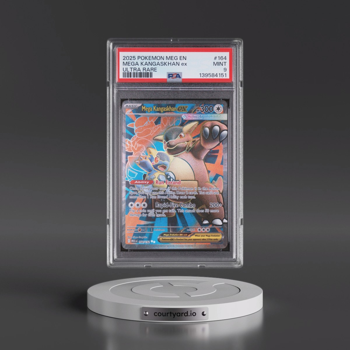 2025 Pokémon Meg EN-Mega Evolution #164 Mega Kangaskhan EX - Holo Ultra Rare (PSA 9 MINT)