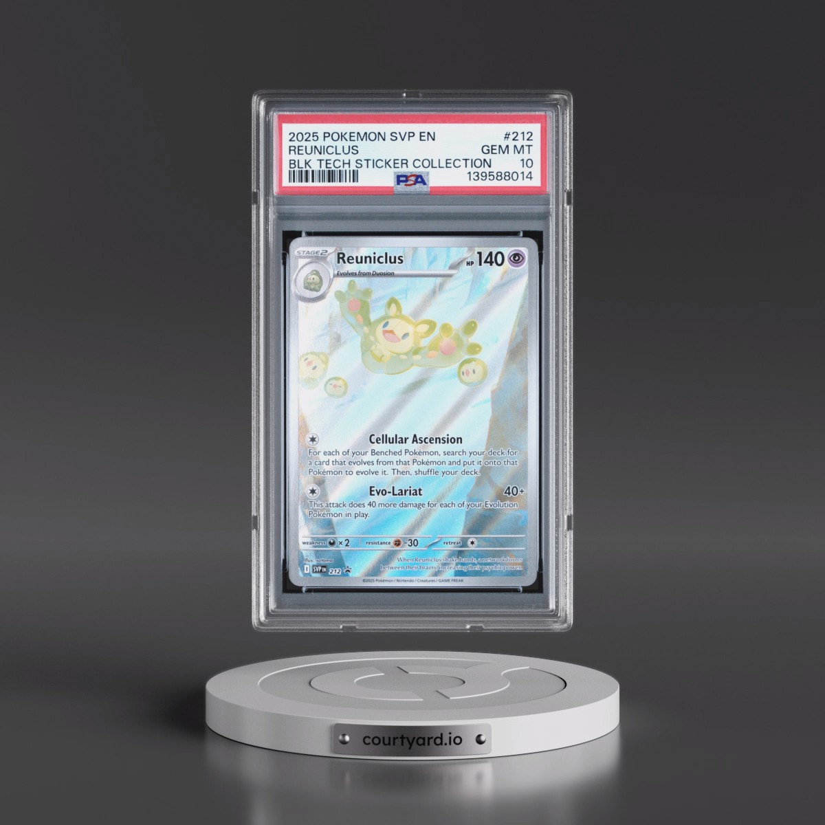 2025 Pokémon Svp EN-SV Black Star Promo #212 Reuniclus - Black Bolt Tech Sticker Collection (PSA 10 GEM MINT)