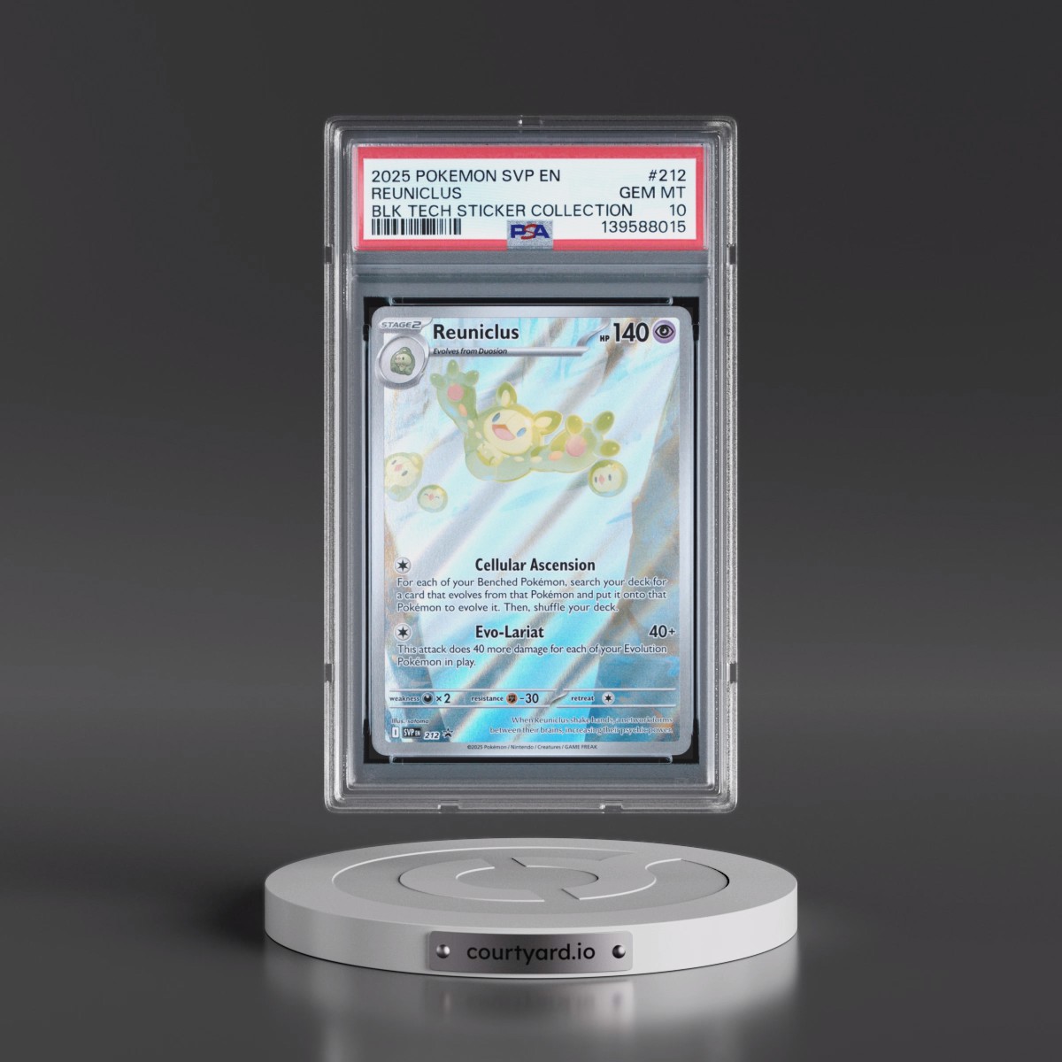 2025 Pokémon Svp EN-SV Black Star Promo #212 Reuniclus - Black Bolt Tech Sticker Collection (PSA 10 GEM MINT)