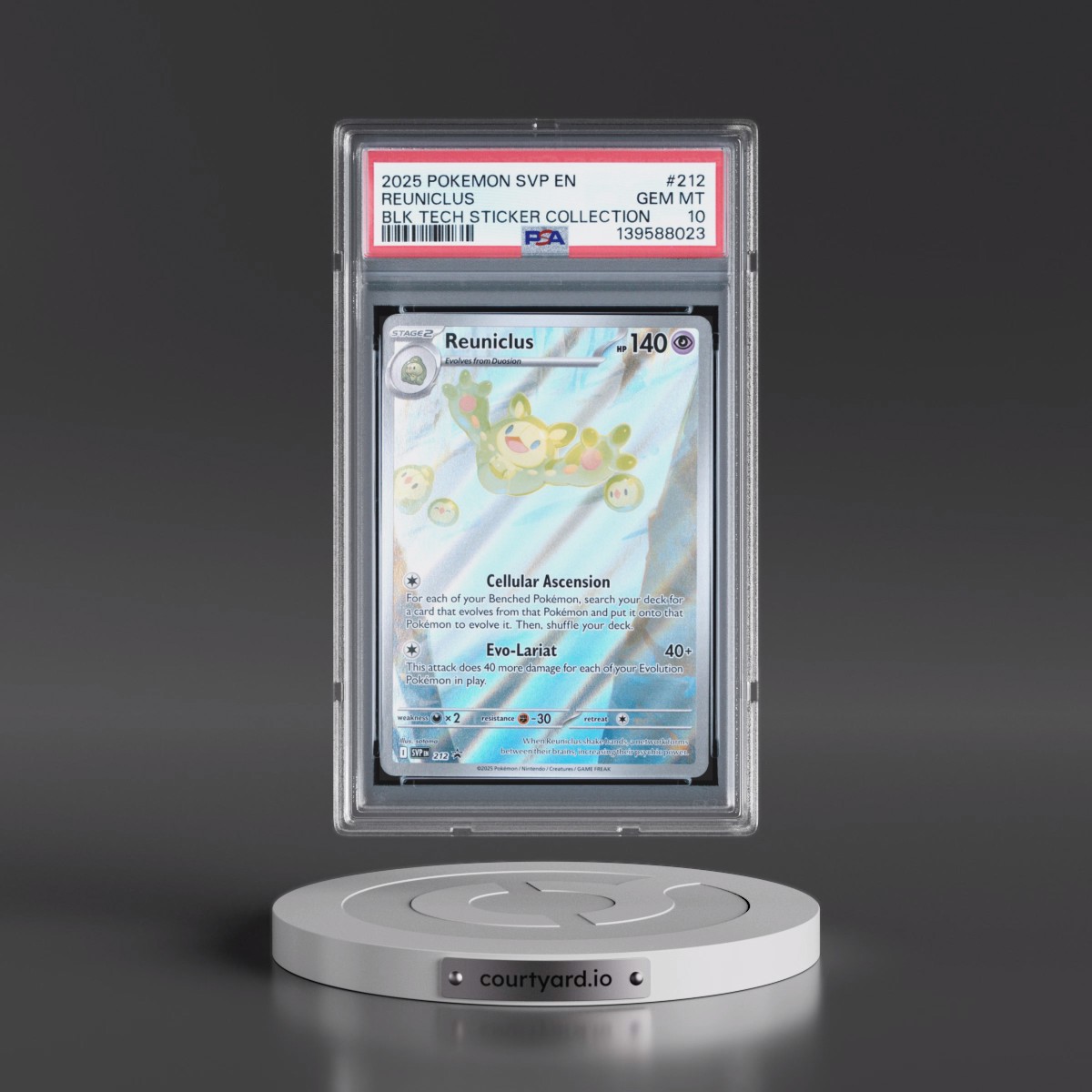2025 Pokémon Svp EN-SV Black Star Promo #212 Reuniclus - Black Bolt Tech Sticker Collection (PSA 10 GEM MINT)