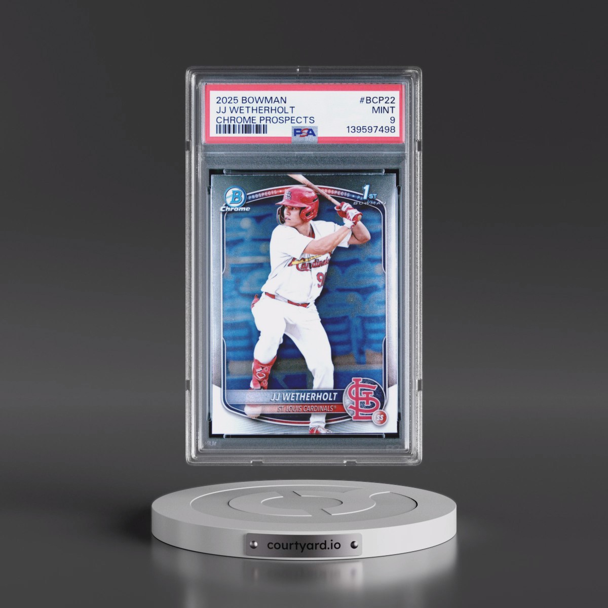 2025 Bowman Chrome Prospects #BCP22 JJ Wetherholt (PSA 9 MINT)
