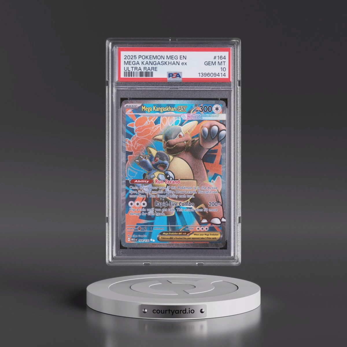 2025 Pokémon Meg EN-Mega Evolution #164 Mega Kangaskhan EX - Holo Ultra Rare (PSA 10 GEM MINT)