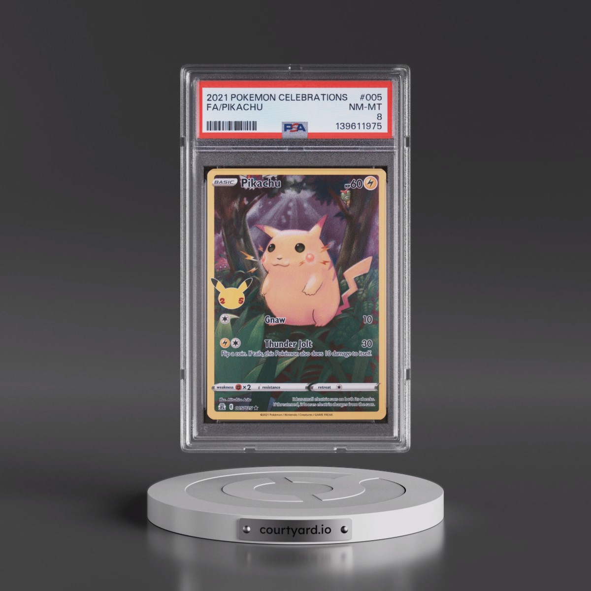 2021 Pokémon Celebrations #005 Pikachu - Full Art (PSA 8 NM-MT)