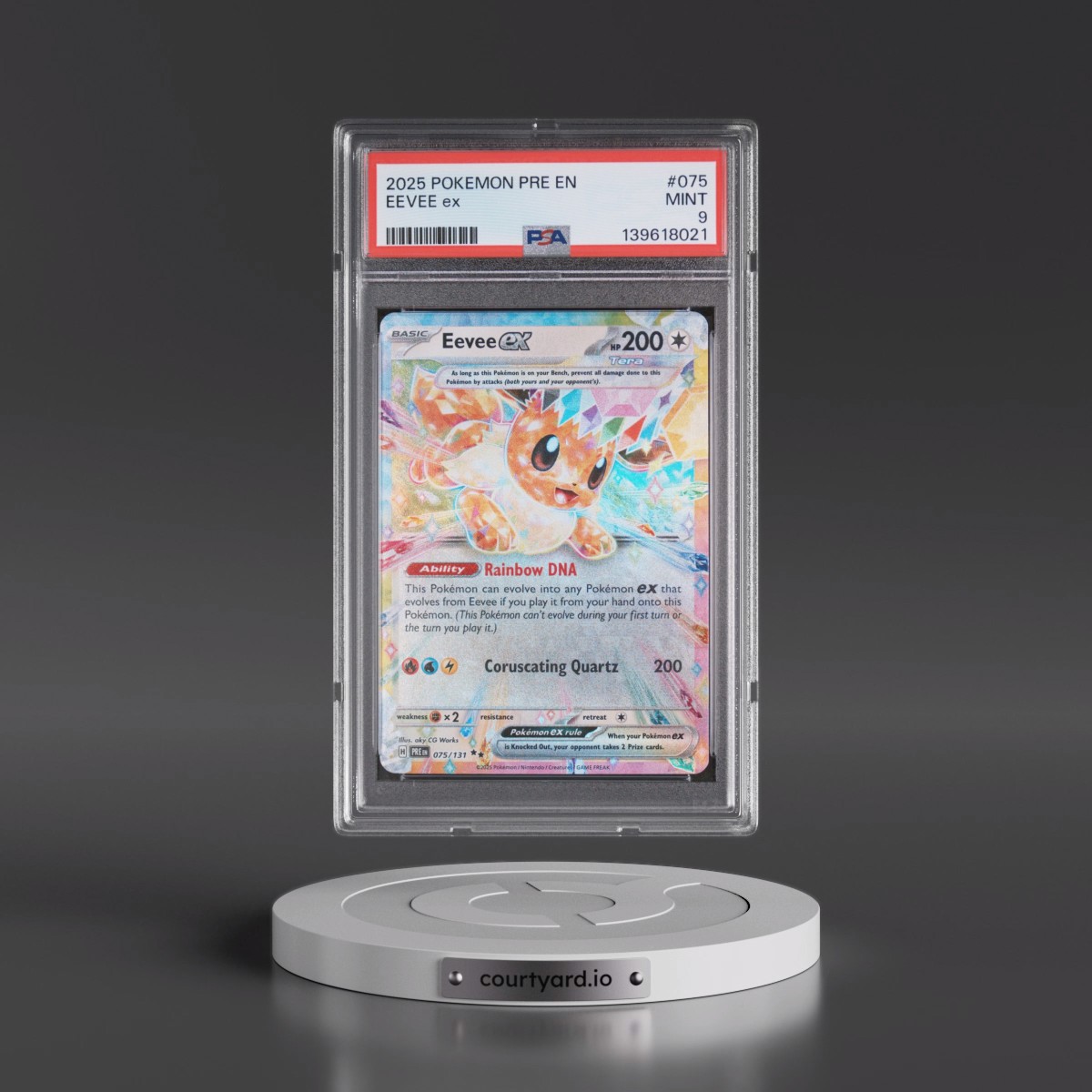 2025 Pokémon Pre EN-Prismatic Evolutions #075 Eevee EX - Holo (PSA 9 MINT)