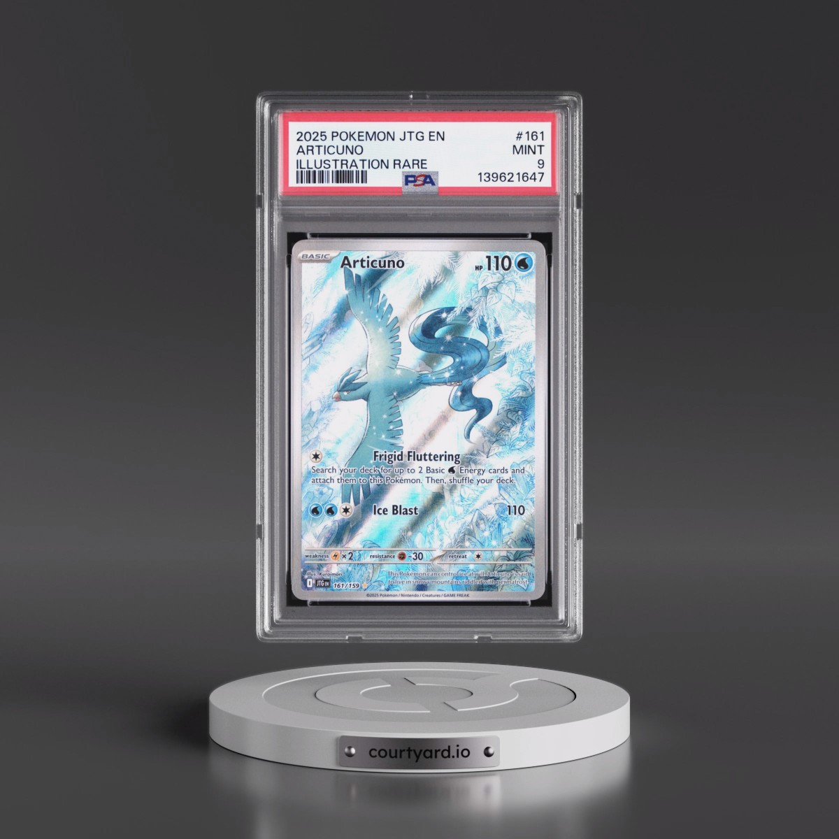 2025 Pokémon Jtg EN-Journey Together #161 Articuno - Illustration Rare (PSA 9 MINT)