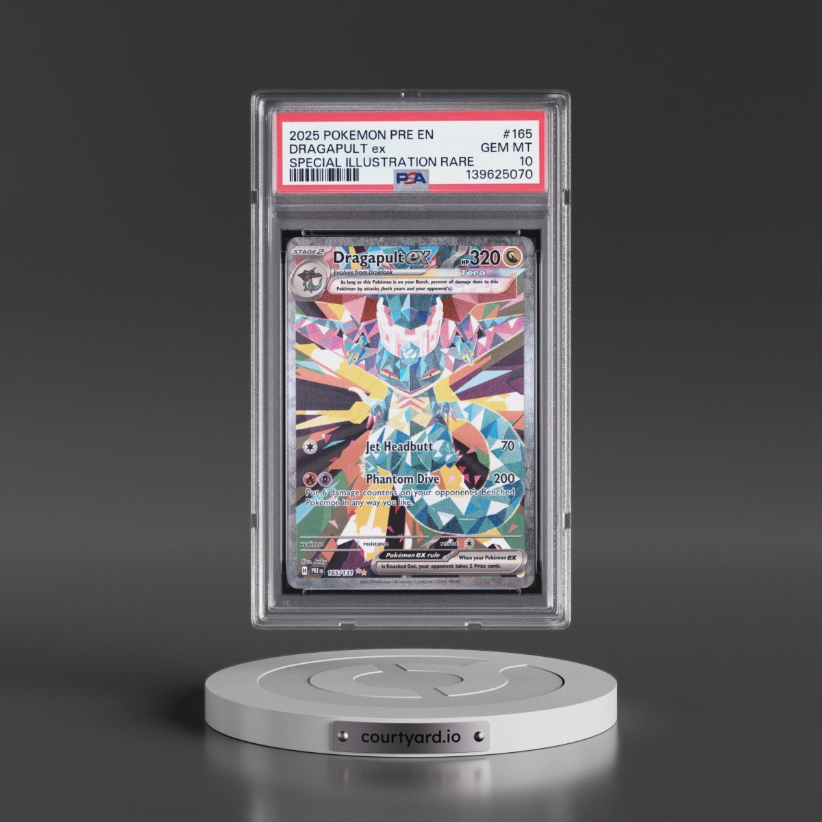 2025 Pokémon Pre EN-Prismatic Evolutions #165 Dragapult EX - Holo Special Illustration Rare (PSA 10 GEM MINT)