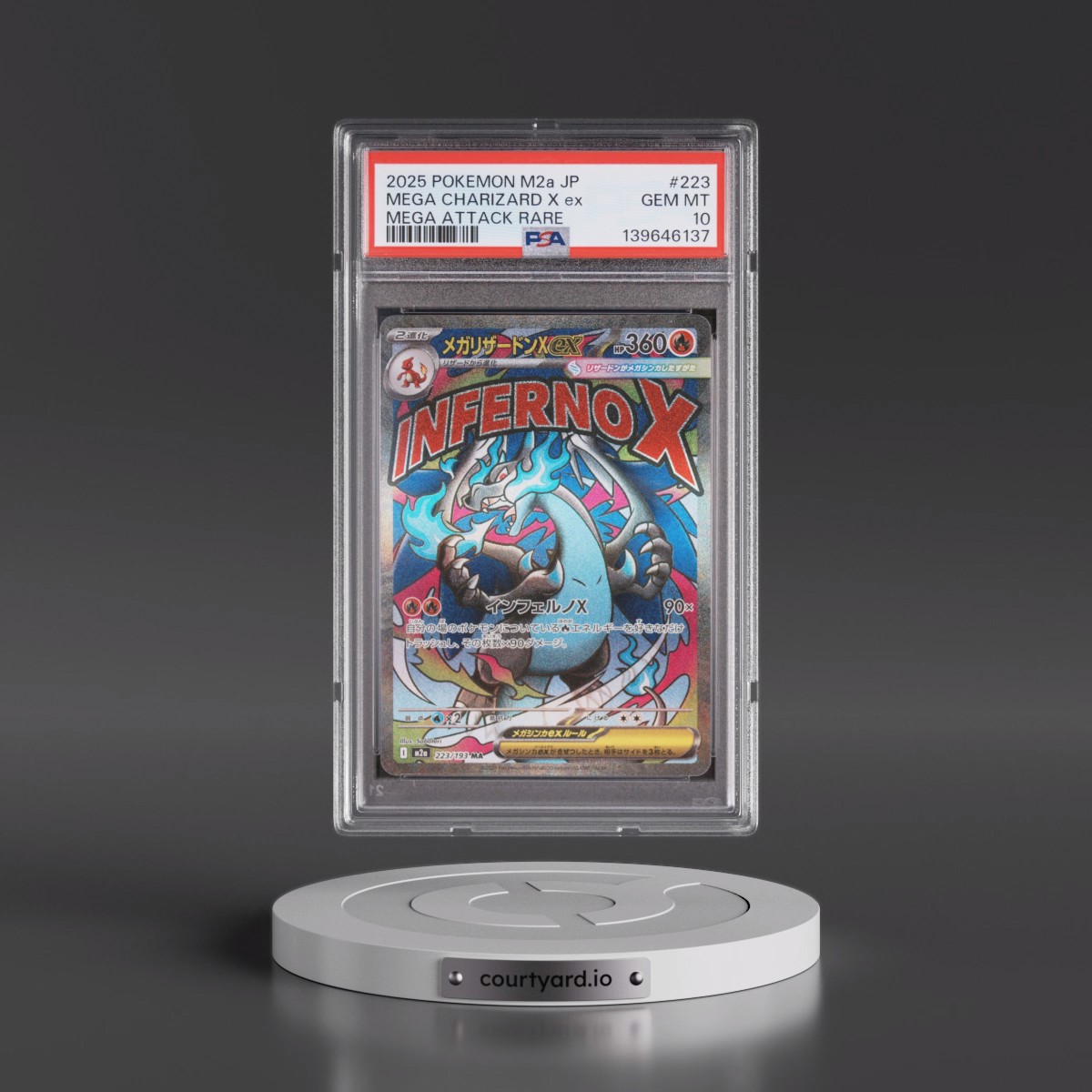 2025 Pokémon M2a-Mega Dream EX #223 Mega Charizard X EX - Holo Mega Attack Rare (PSA 10 GEM MINT)