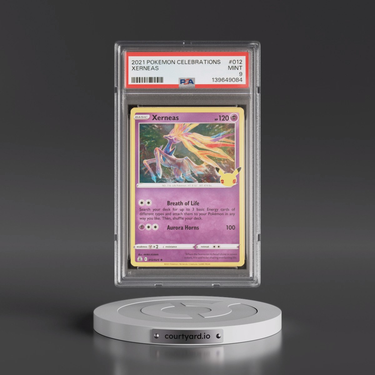 2021 Pokémon Celebrations #012 Xerneas (PSA 9 MINT)