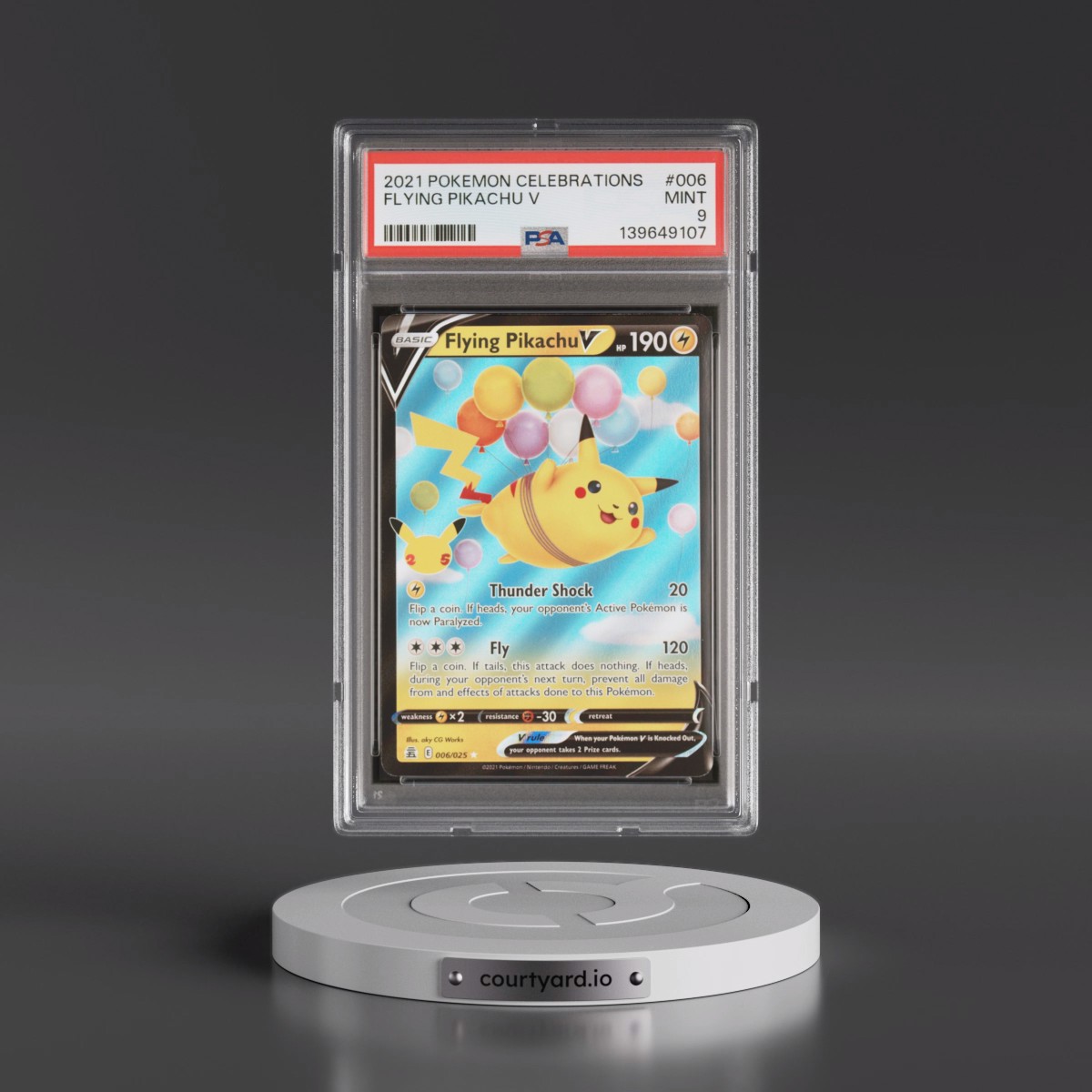 2021 Pokémon Celebrations #006 Flying Pikachu V - Holo (PSA 9 MINT)