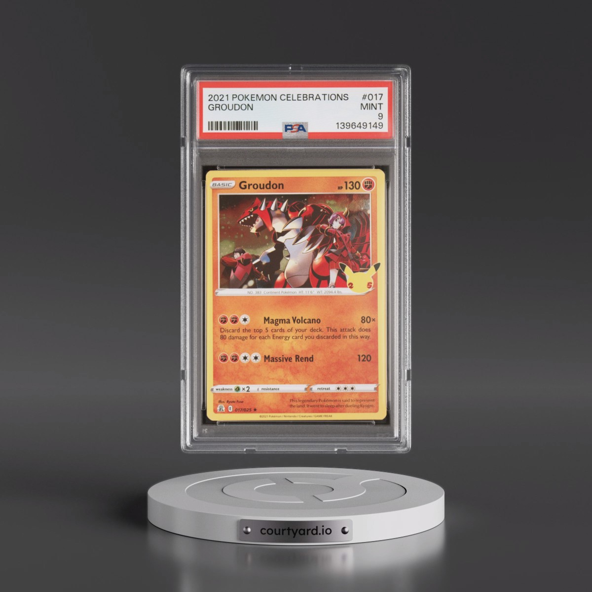 2021 Pokémon Celebrations #017 Groudon (PSA 9 MINT)