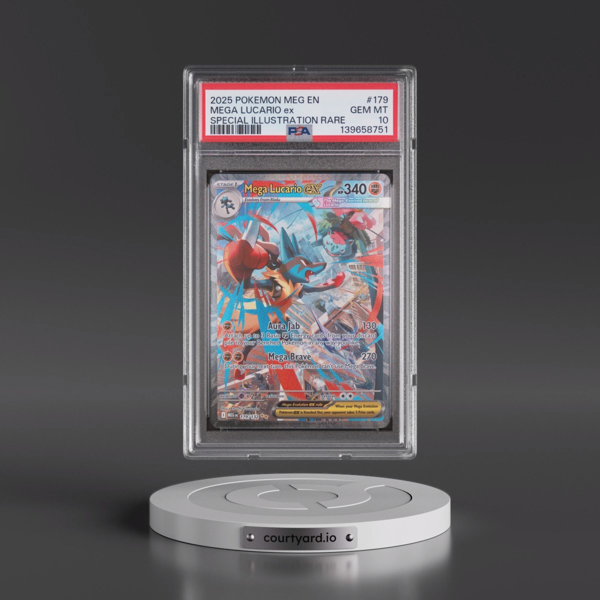 2025 Pokémon Meg EN-Mega Evolution #179 Mega Lucario EX - Holo Special Illustration Rare (PSA 10 GEM MINT) - Photo