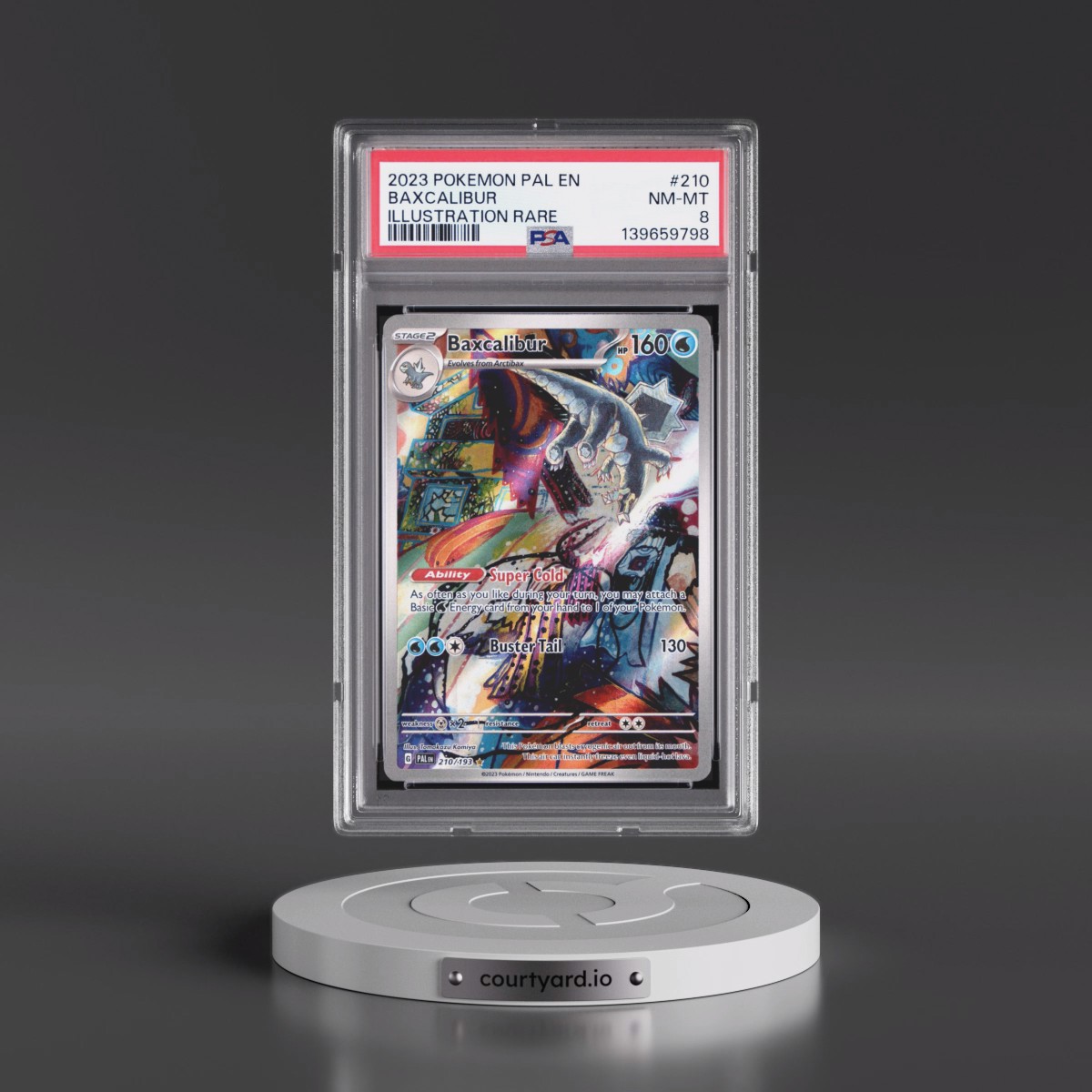 2023 Pokémon Pal EN-Paldea Evolved #210 Baxcalibur - Illustration Rare (PSA 8 NM-MT)