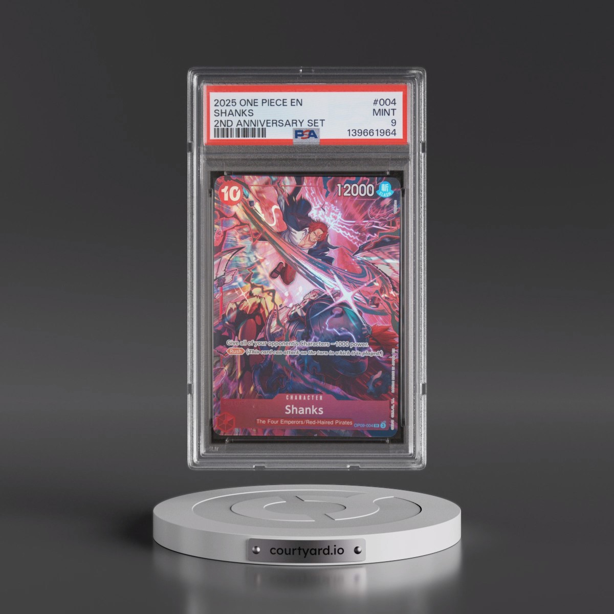 2025 One Piece English Version 2nd Anniversary Set #004 Shanks (PSA 9 MINT)