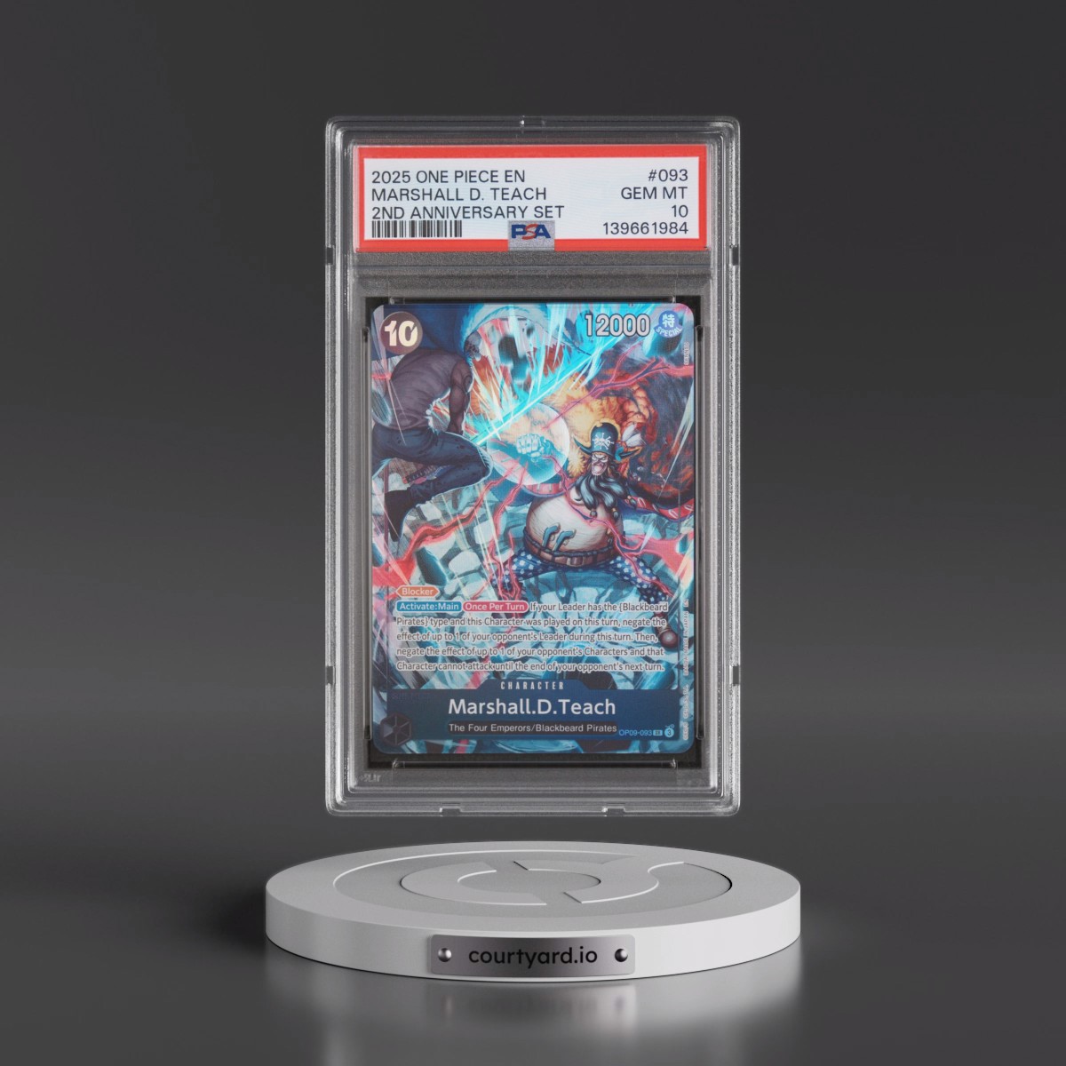 2025 One Piece English Version 2nd Anniversary Set #093 Marshall D. Teach (PSA 10 GEM MINT)