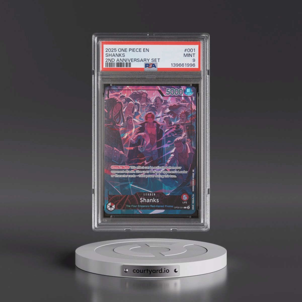 2025 One Piece English Version 2nd Anniversary Set #001 Shanks (PSA 9 MINT)