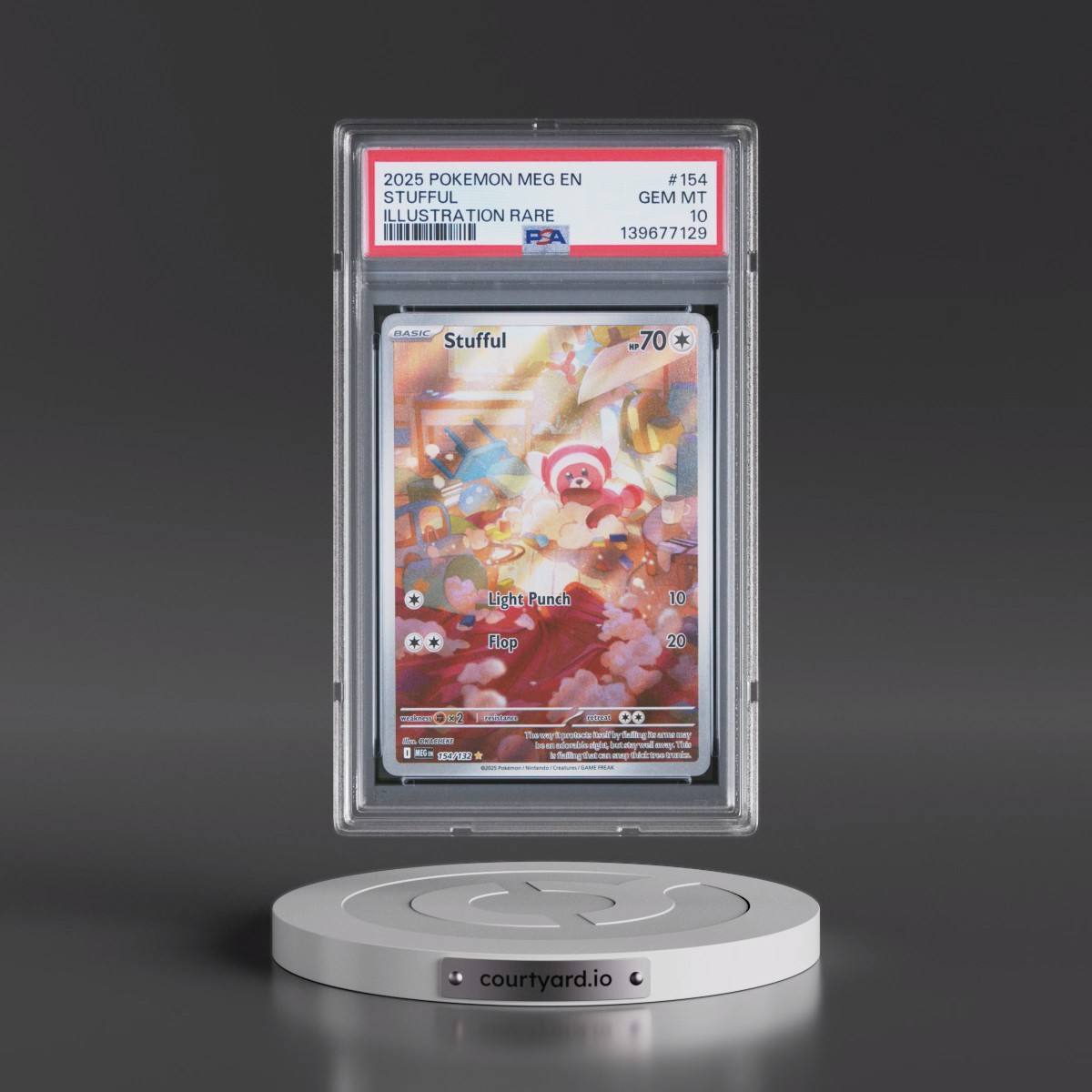 2025 Pokémon Meg EN-Mega Evolution #154 Stufful - Illustration Rare (PSA 10 GEM MINT)