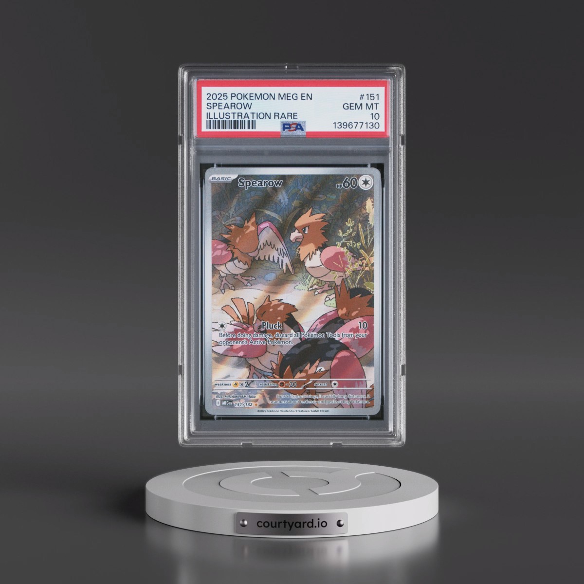 2025 Pokémon Meg EN-Mega Evolution #151 Spearow - Illustration Rare (PSA 10 GEM MINT)