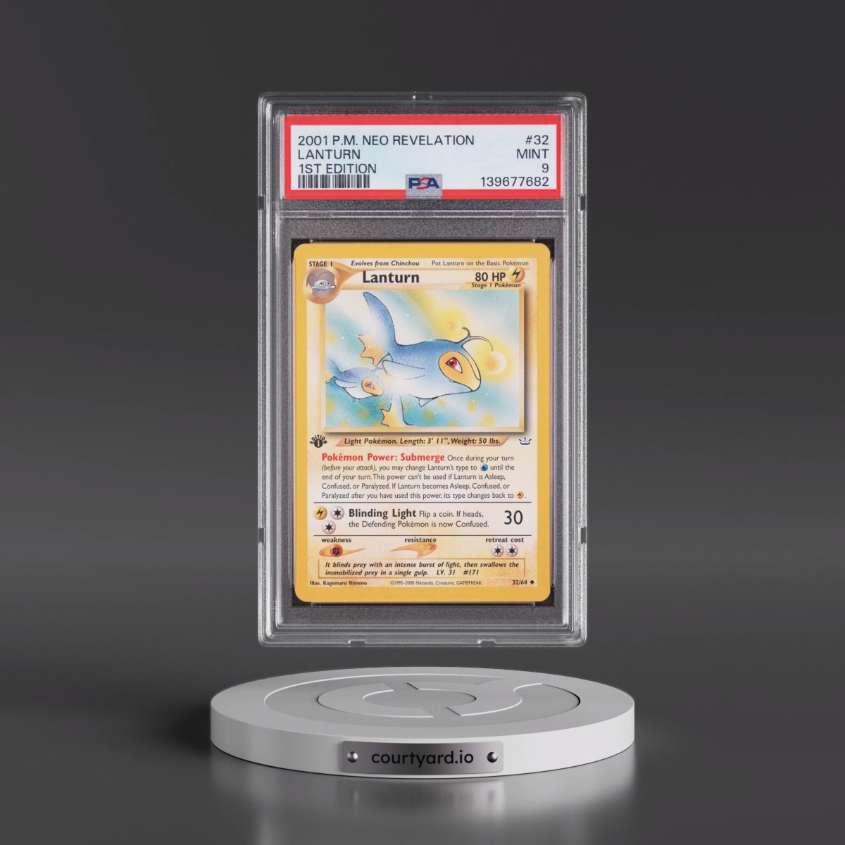 2001 Pokémon Neo Revelation #32 Lanturn - 1st Edition (PSA 9 MINT)
