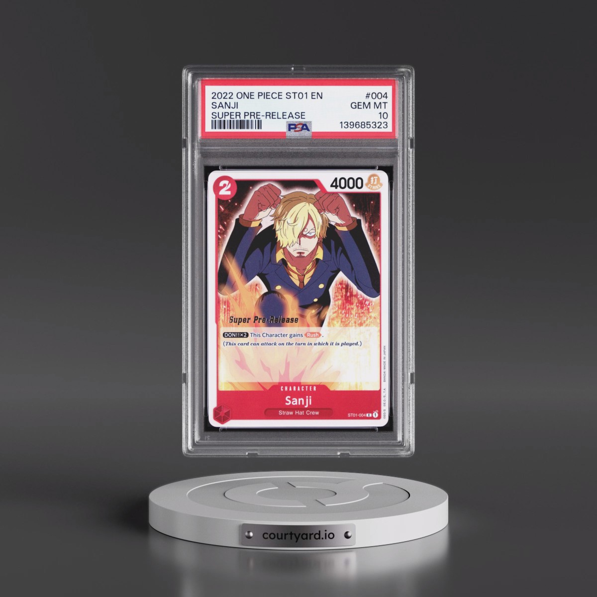 2022 One Piece Starter Deck ST01-Straw Hat Crew #004 Sanji - Super Pre-Release (PSA 10 GEM MINT)
