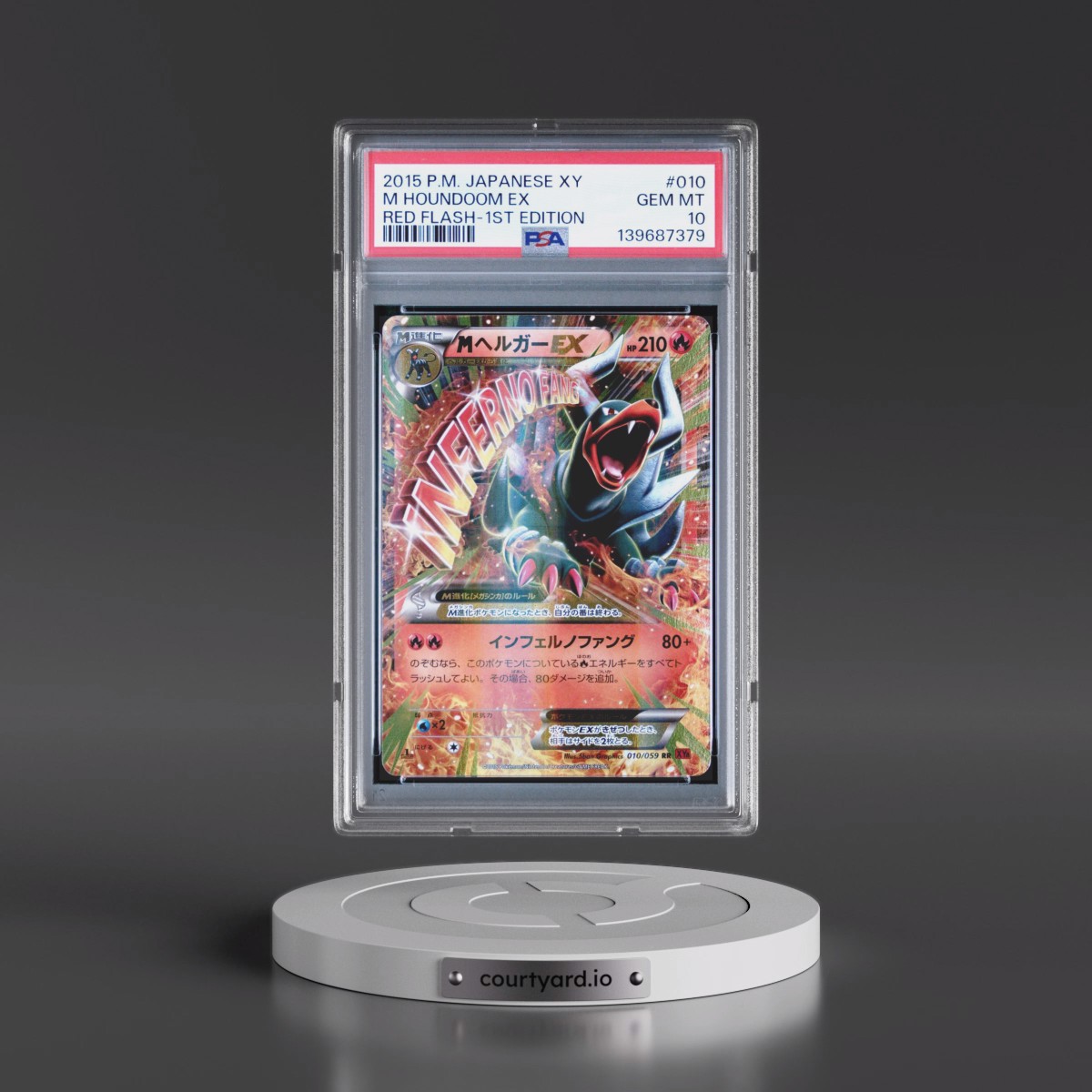 2015 Pokémon XY Red Flash #010 M Houndoom EX - 1st Edition Holo (PSA 10 GEM MINT)