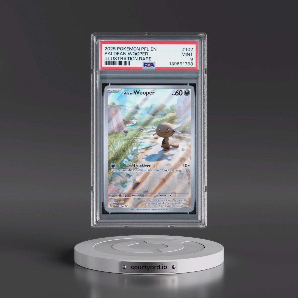 2025 Pokémon Pfl EN-Phantasmal Flames #102 Paldean Wooper - Illustration Rare (PSA 9 MINT)