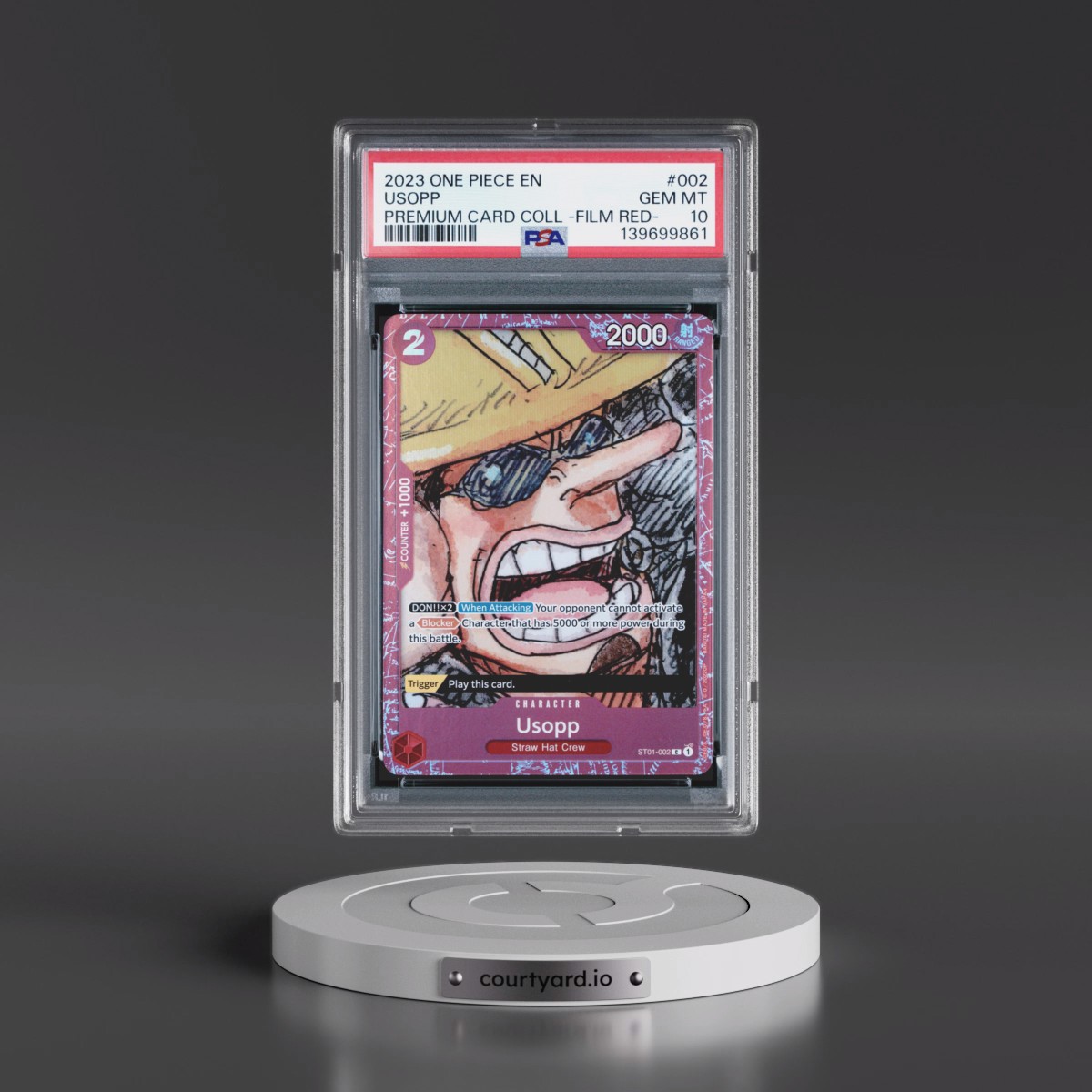 2023 One Piece Premium Card Collection -One Piece Film Red #002 Usopp (PSA 10 GEM MINT)
