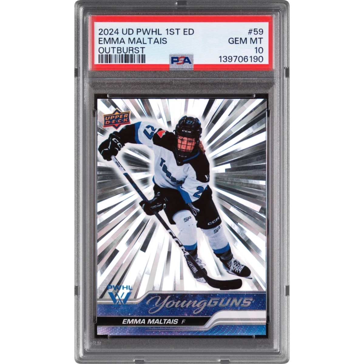 2024 Upper Deck Pwhl 1st Edition #59 Emma Maltais - Outburst (PSA 10 GEM MINT)
