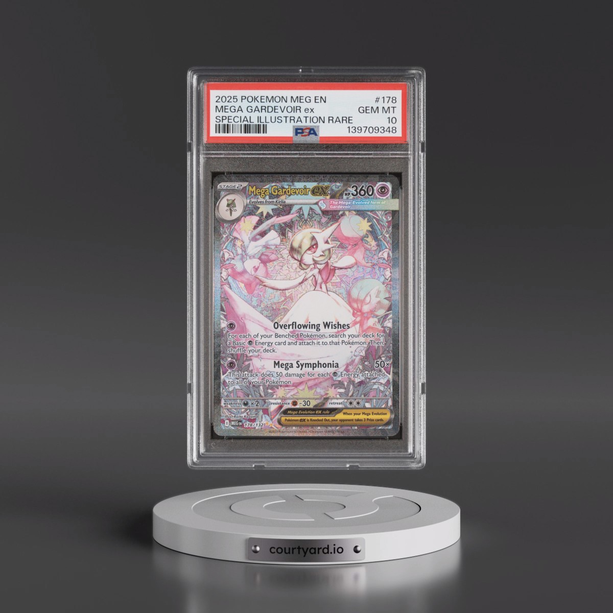 2025 Pokémon Meg EN-Mega Evolution #178 Mega Gardevoir EX - Holo Special Illustration Rare (PSA 10 GEM MINT)