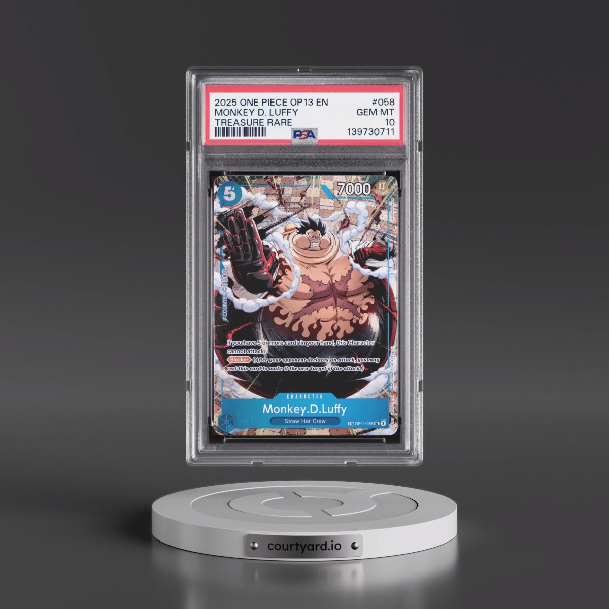 2025 One Piece OP13-Carrying on His Will #058 Monkey D. Luffy - Treasure Rare (PSA 10 GEM MINT)