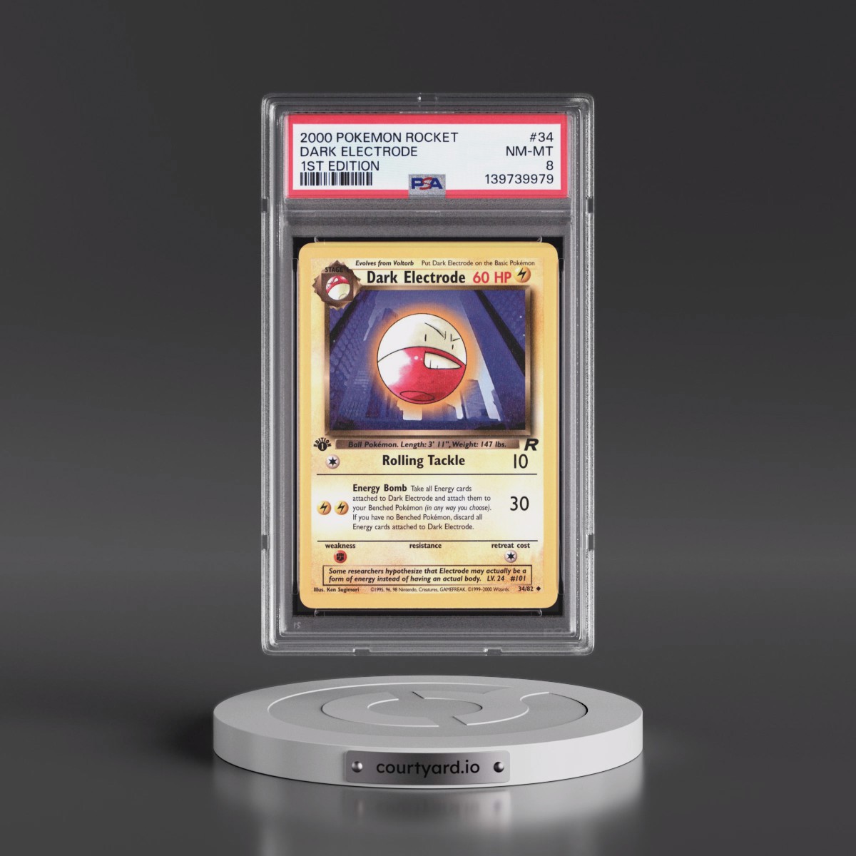 2000 Pokémon Rocket #34 Dark Electrode - 1st Edition (PSA 8 NM-MT)