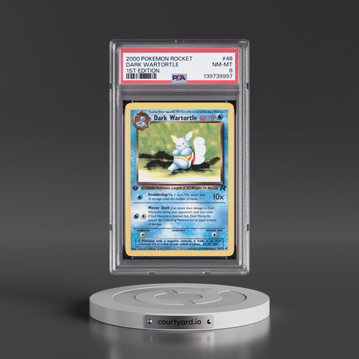 2000 Pokémon Rocket #46 Dark Wartortle - 1st Edition (PSA 8 NM-MT)