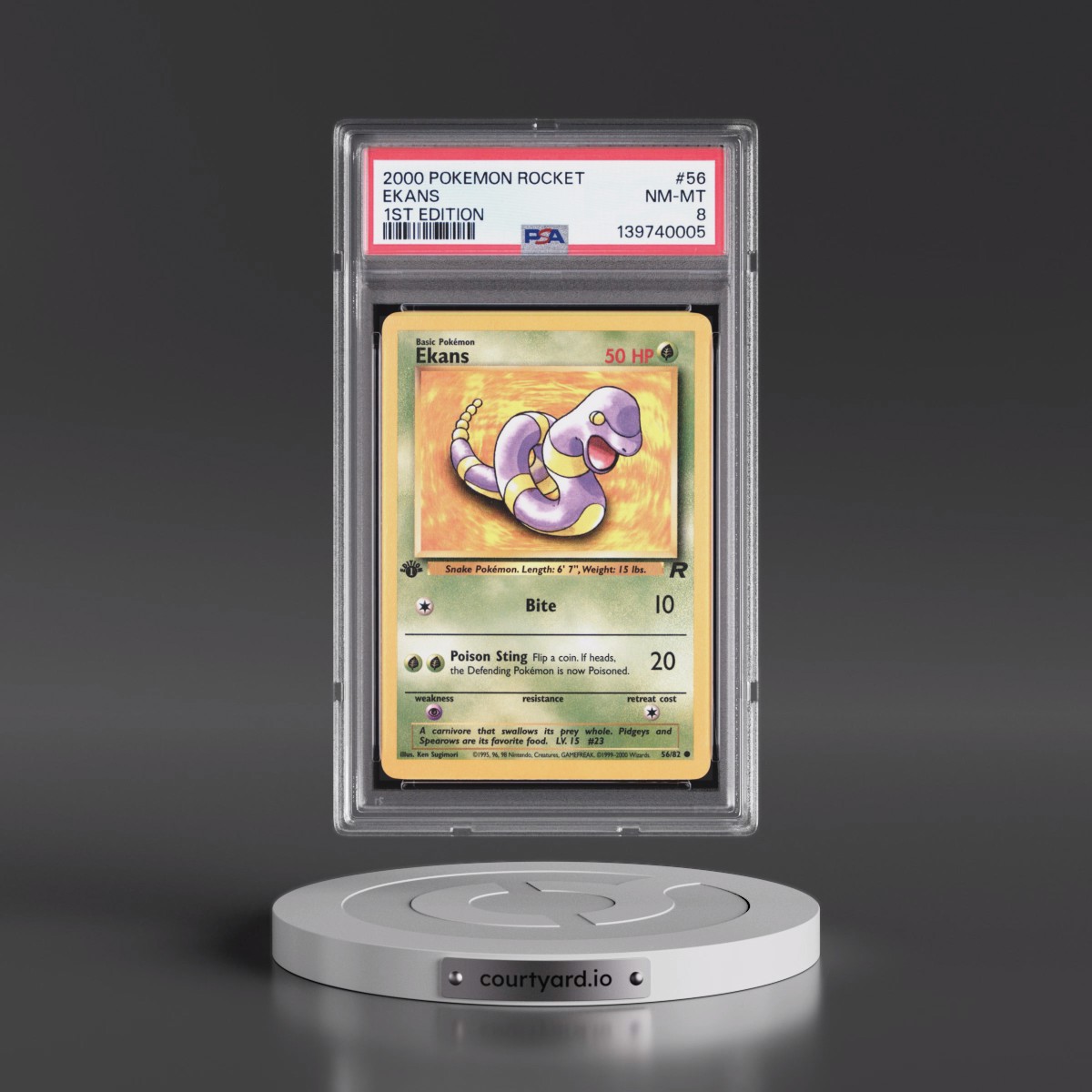 2000 Pokémon Rocket #56 Ekans - 1st Edition (PSA 8 NM-MT)
