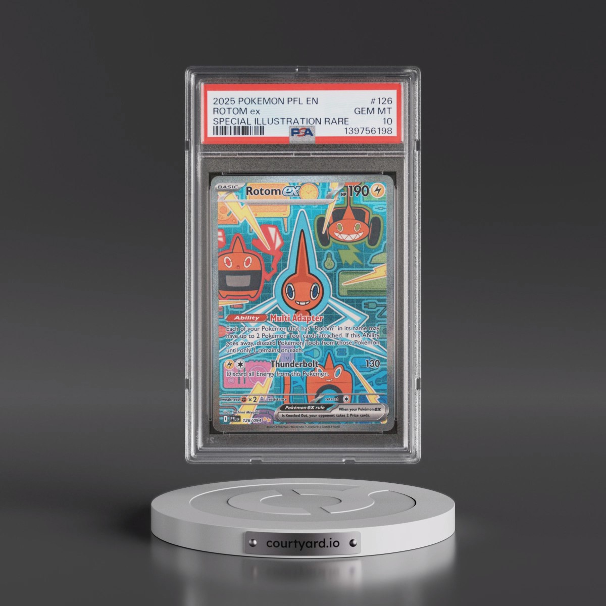 2025 Pokémon Pfl EN-Phantasmal Flames #126 Rotom EX - Holo Special Illustration Rare (PSA 10 GEM MINT)