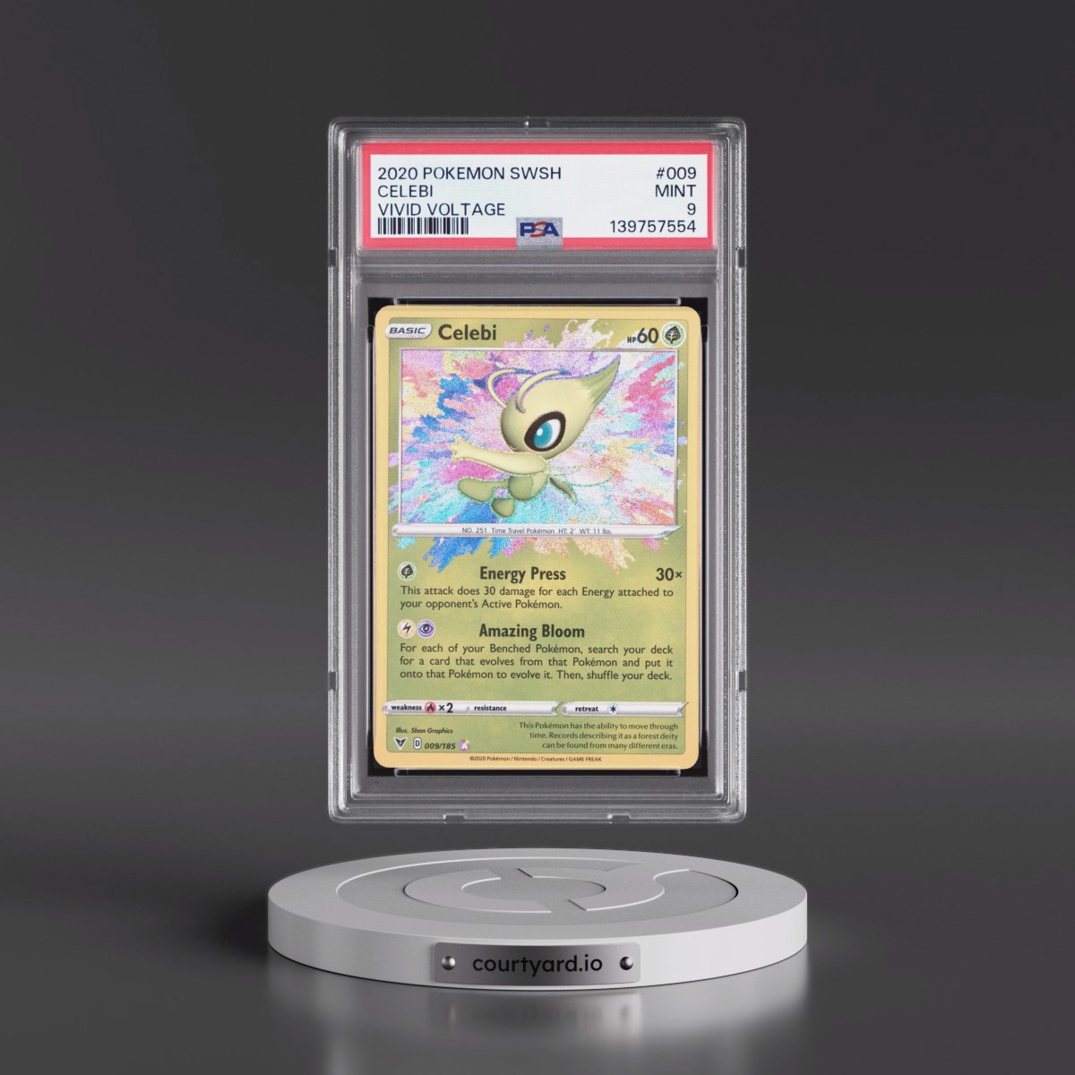 2020 Pokémon Sword & Shield Vivid Voltage #009 Celebi (PSA 9 MINT)