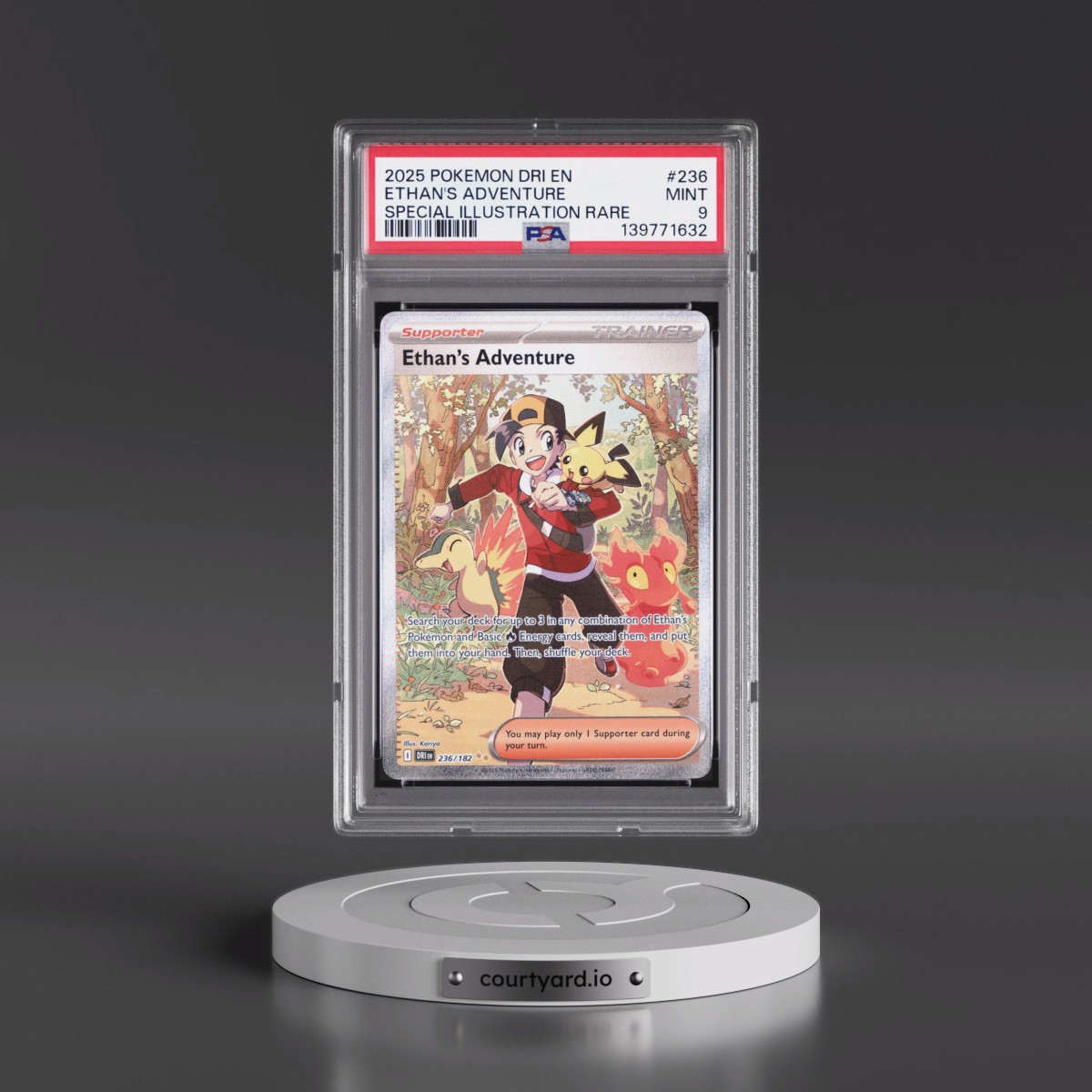 2025 Pokémon Dri EN-Destined Rivals #236 Ethan's Adventure - Special Illustration Rare (PSA 9 MINT)