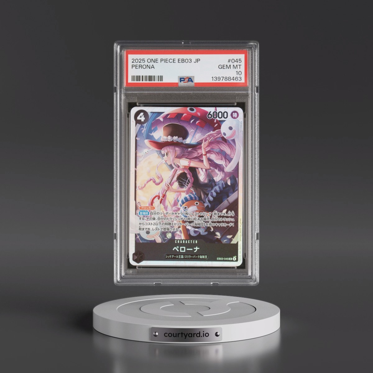 2025 One Piece Japanese EB03-Extra Booster -One Piece Heroines Edition #045 Perona (PSA 10 GEM MINT)