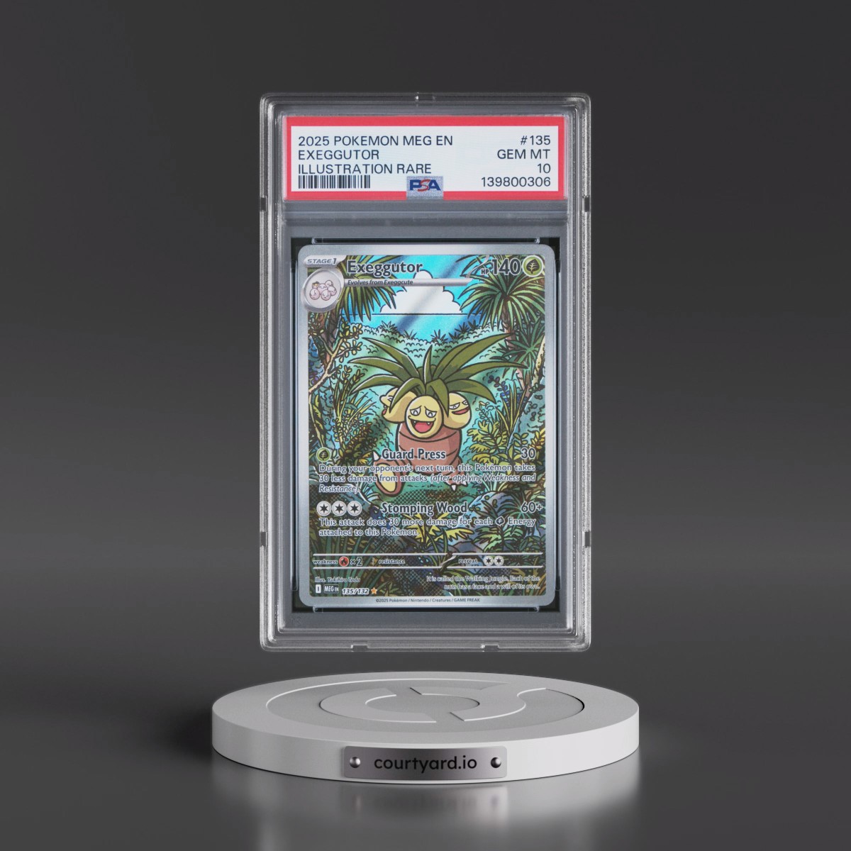 2025 Pokémon Meg EN-Mega Evolution #135 Exeggutor - Illustration Rare (PSA 10 GEM MINT)