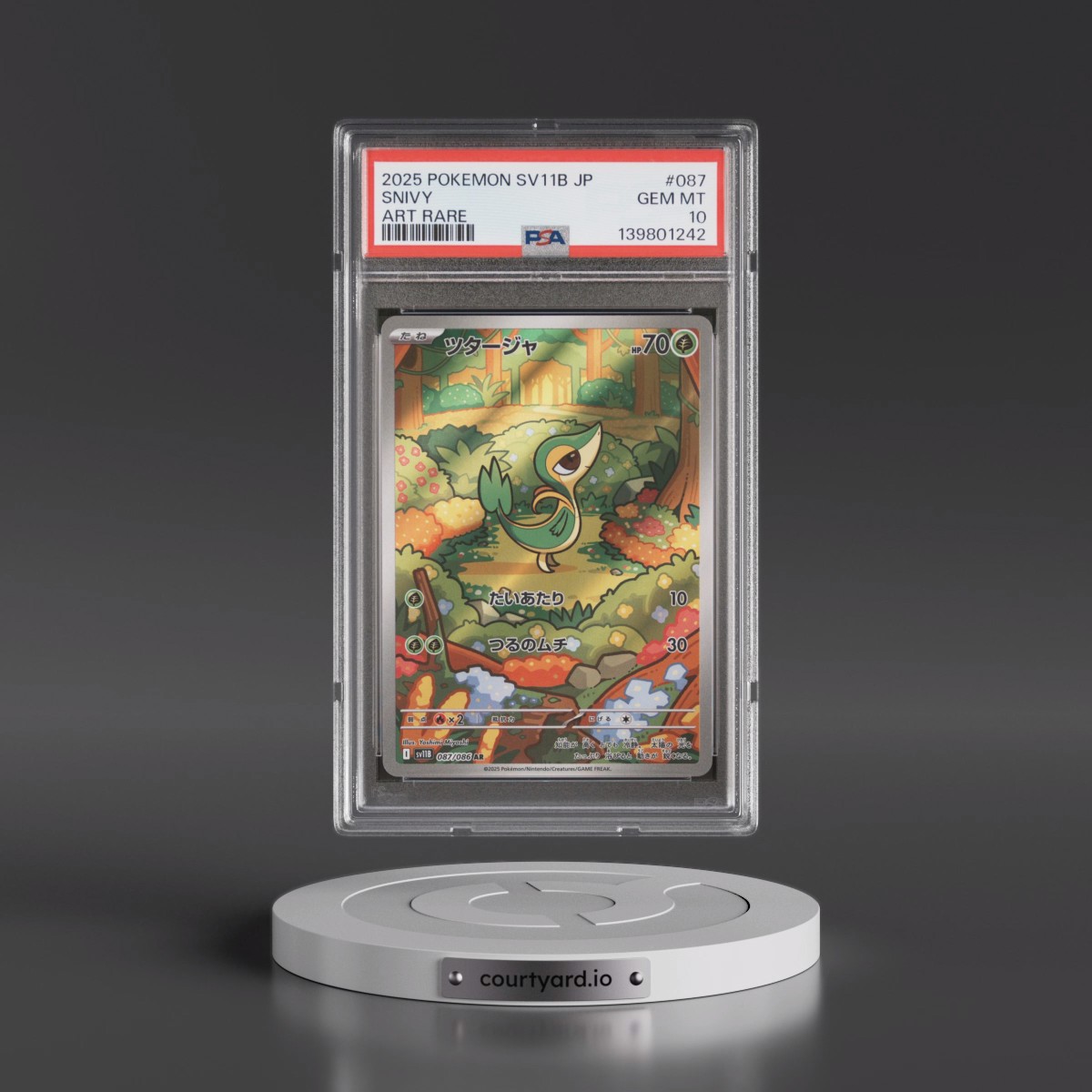 2025 Pokémon Sv11b-Black Bolt #087 Snivy - Art Rare (PSA 10 GEM MINT)