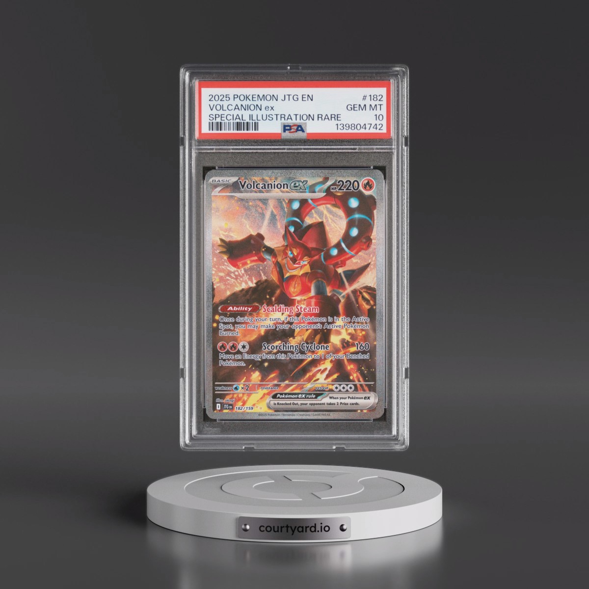 2025 Pokémon Jtg EN-Journey Together #182 Volcanion EX - Holo Special Illustration Rare (PSA 10 GEM MINT)